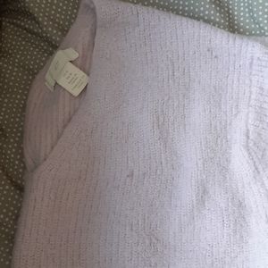 Purple cropped fuzzy sweater